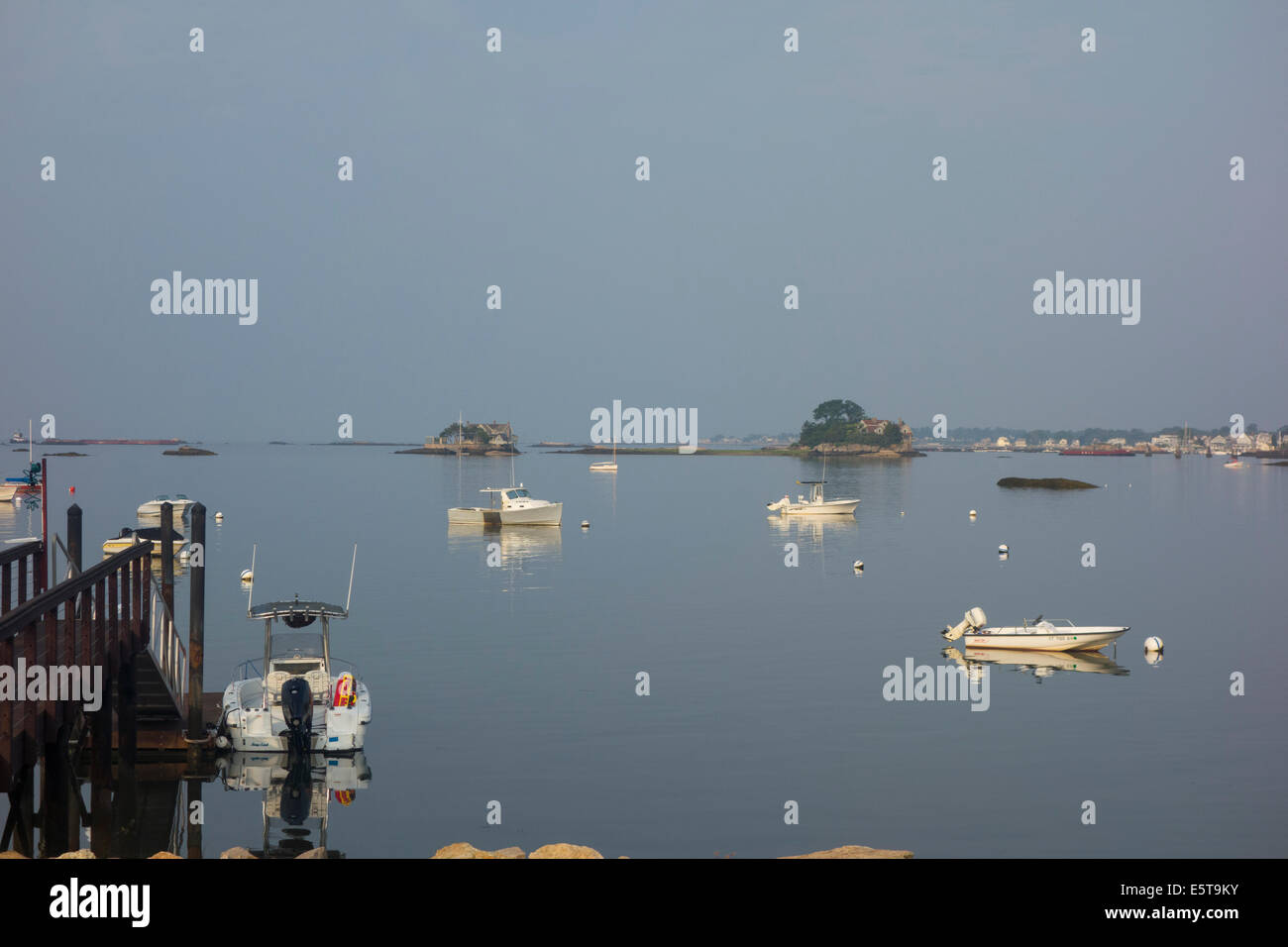 Thimble islands from Stony Creek harbor CT Stock Photo Alamy