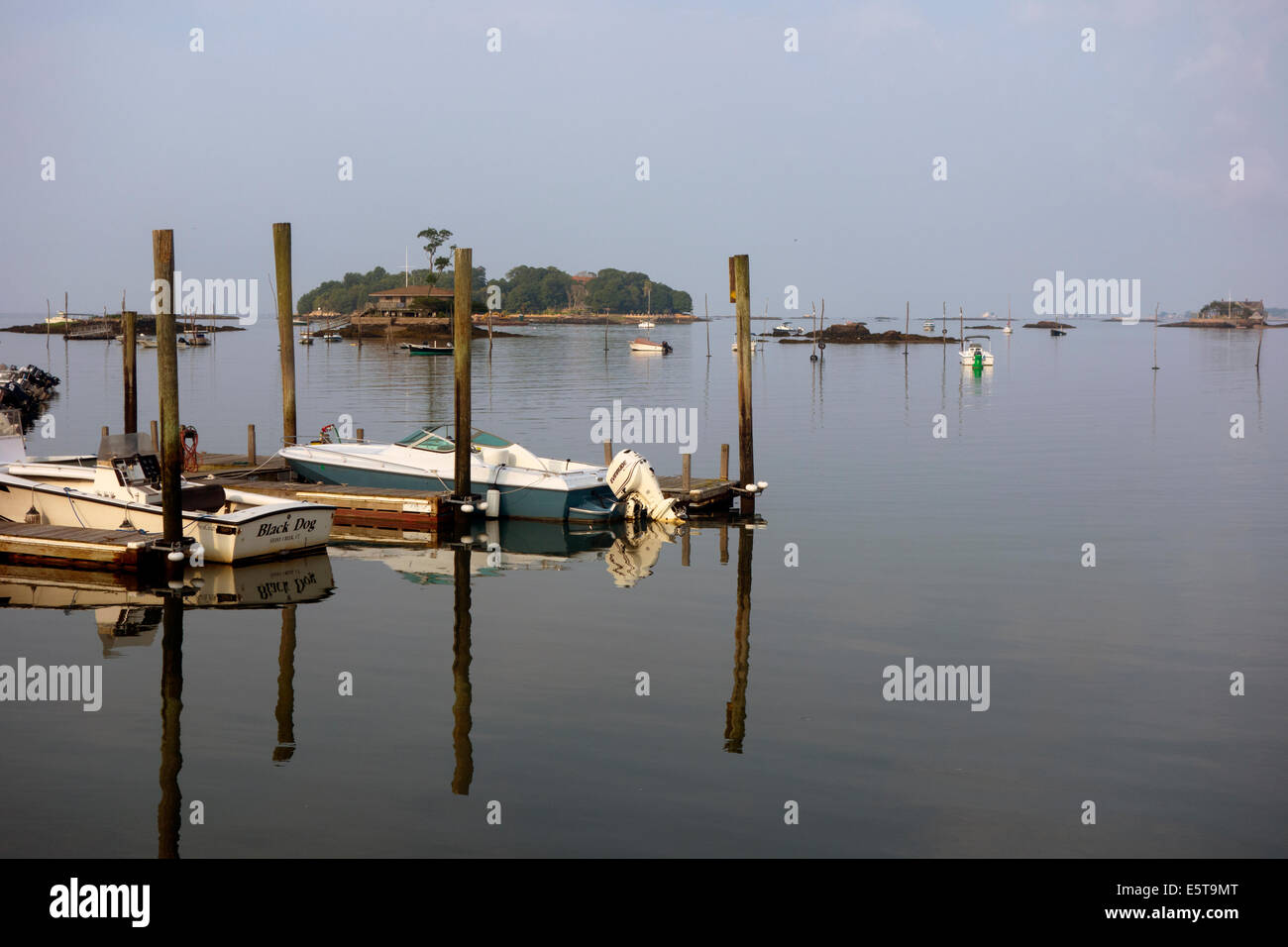 Thimble islands from Stony Creek harbor CT Stock Photo Alamy