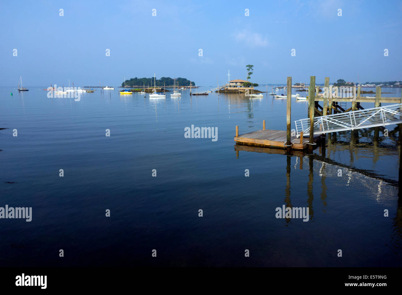 Thimble islands from Stony Creek harbor CT Stock Photo Alamy