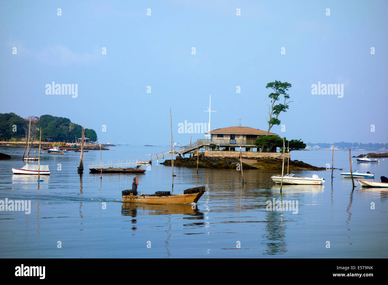 Thimble islands from Stony Creek harbor CT Stock Photo Alamy