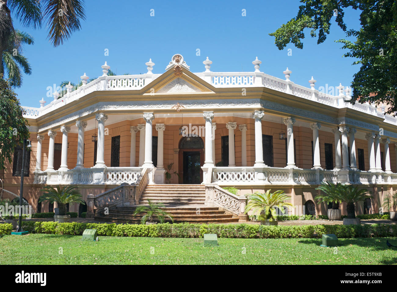 Colonial house now a bank Paseo de Montejo Merida Yucatan Mexico Stock Photo