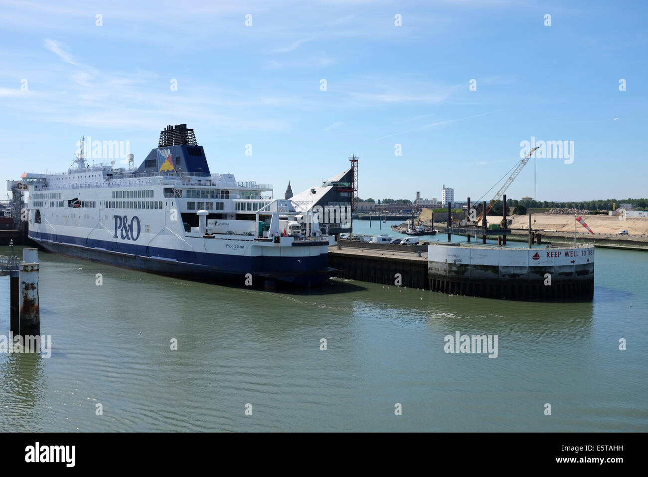 P&O ferry Pride of Kent docked at Port of Calais, France Stock Photo