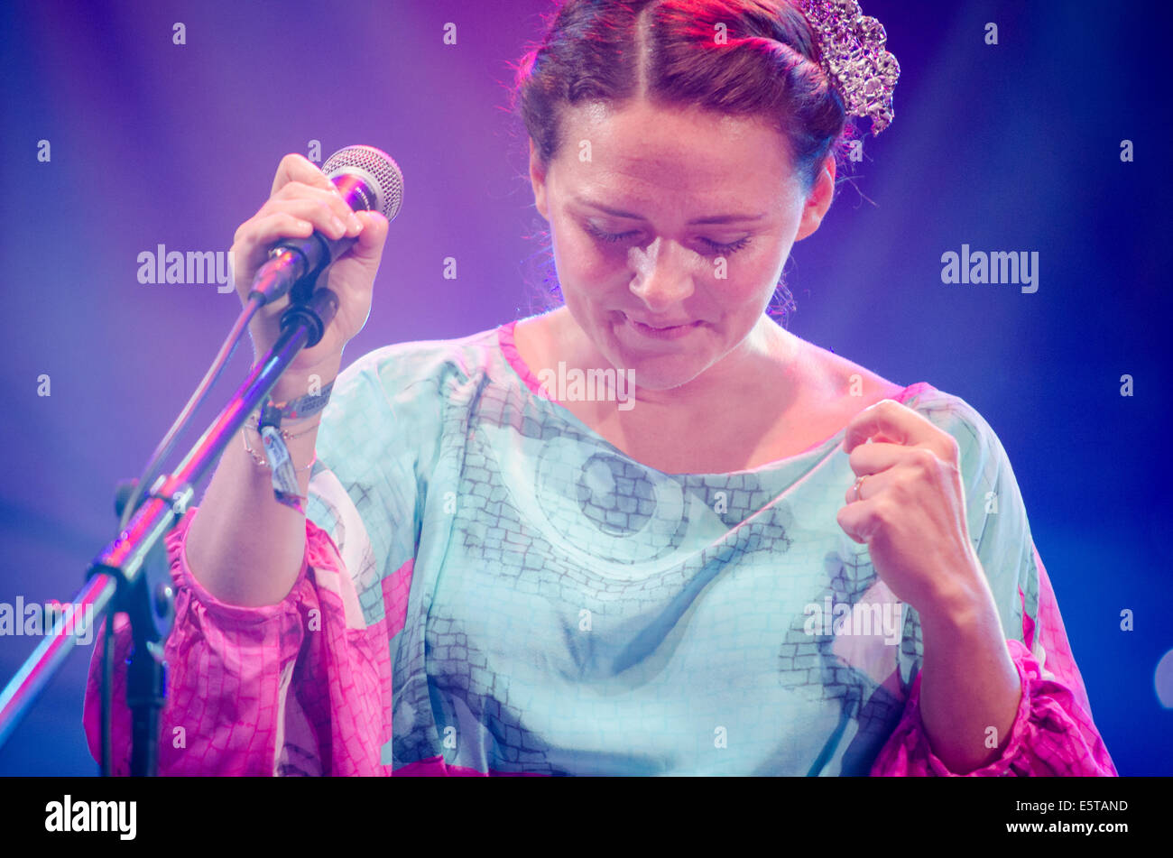 Emilíana Torrini live at concert with her band Stock Photo - Alamy