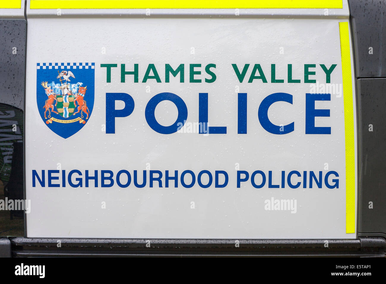 Thames Valley Police sign on side of van Stock Photo