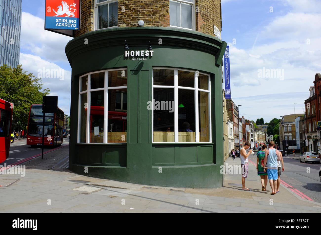 Honest Burgers on corner of Kings Cross Road, London Stock Photo Alamy