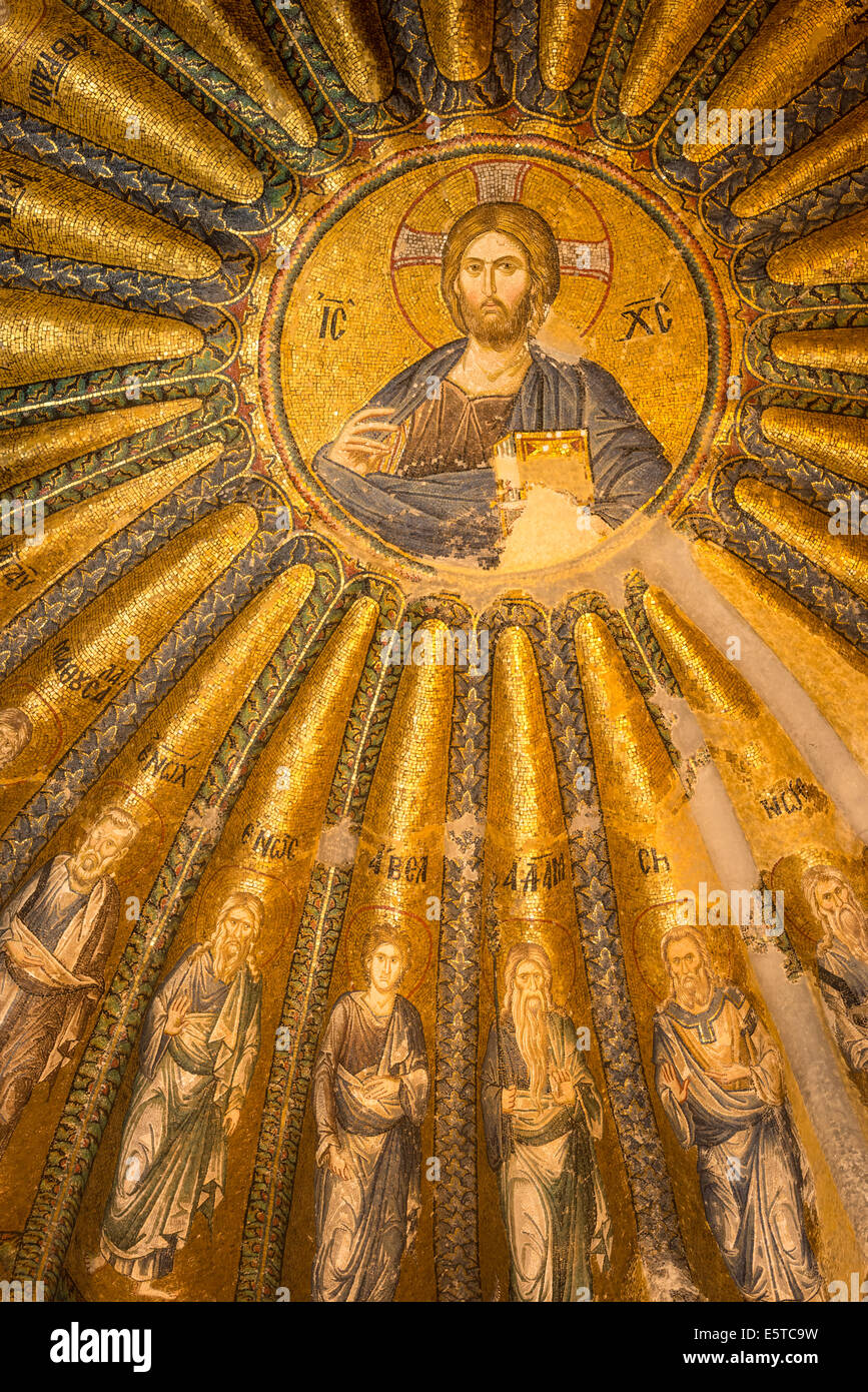 An ancient mosaic of Jesus Christ and his disciples adorns one of the ...