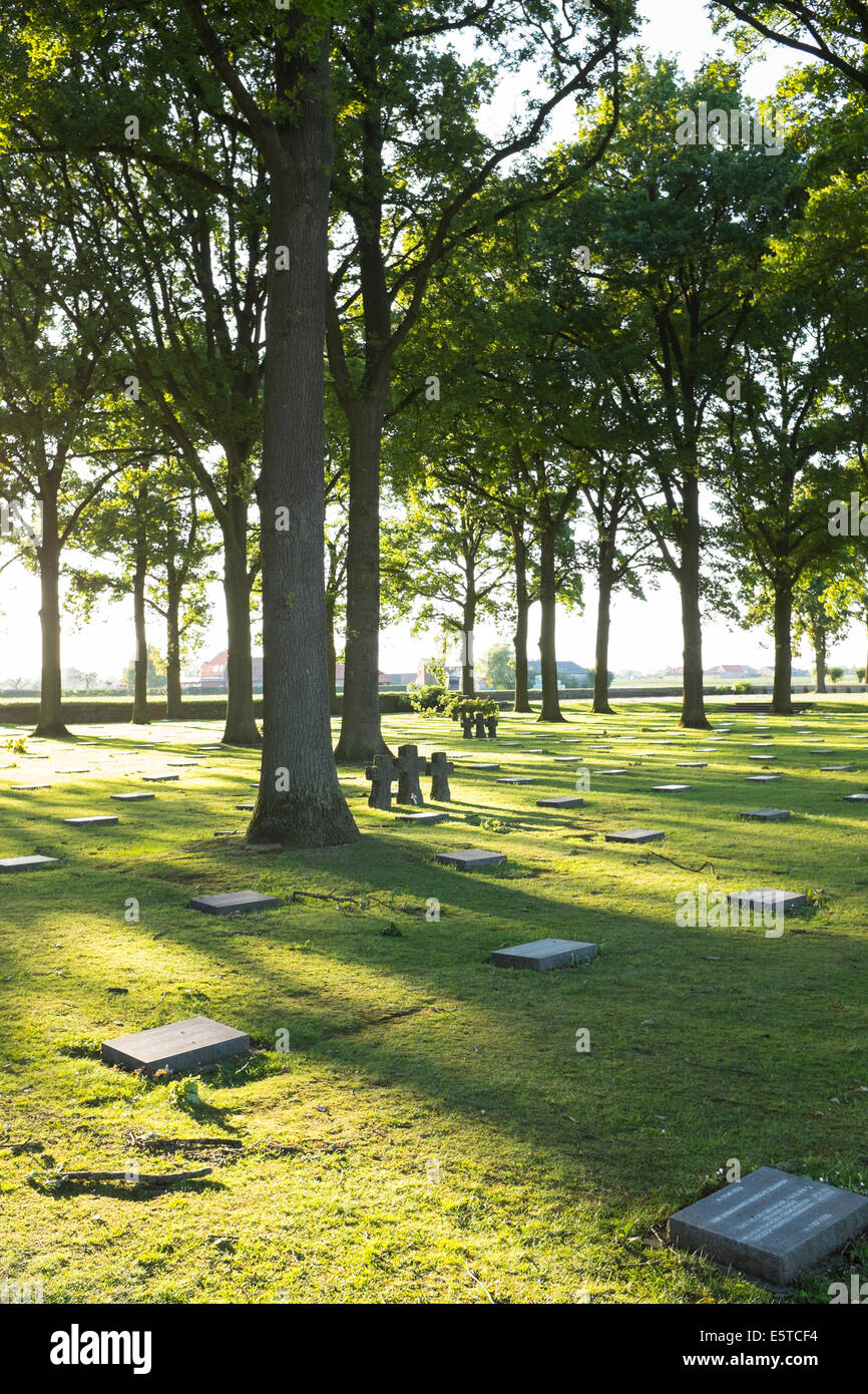 German War Cemetery in Langemark, Belgium Stock Photo