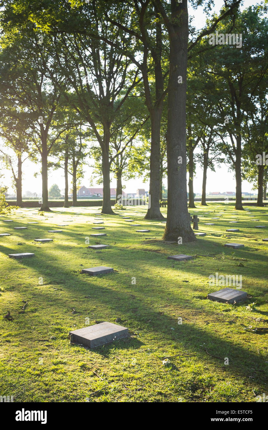 German War Cemetery in Langemark, Belgium Stock Photo