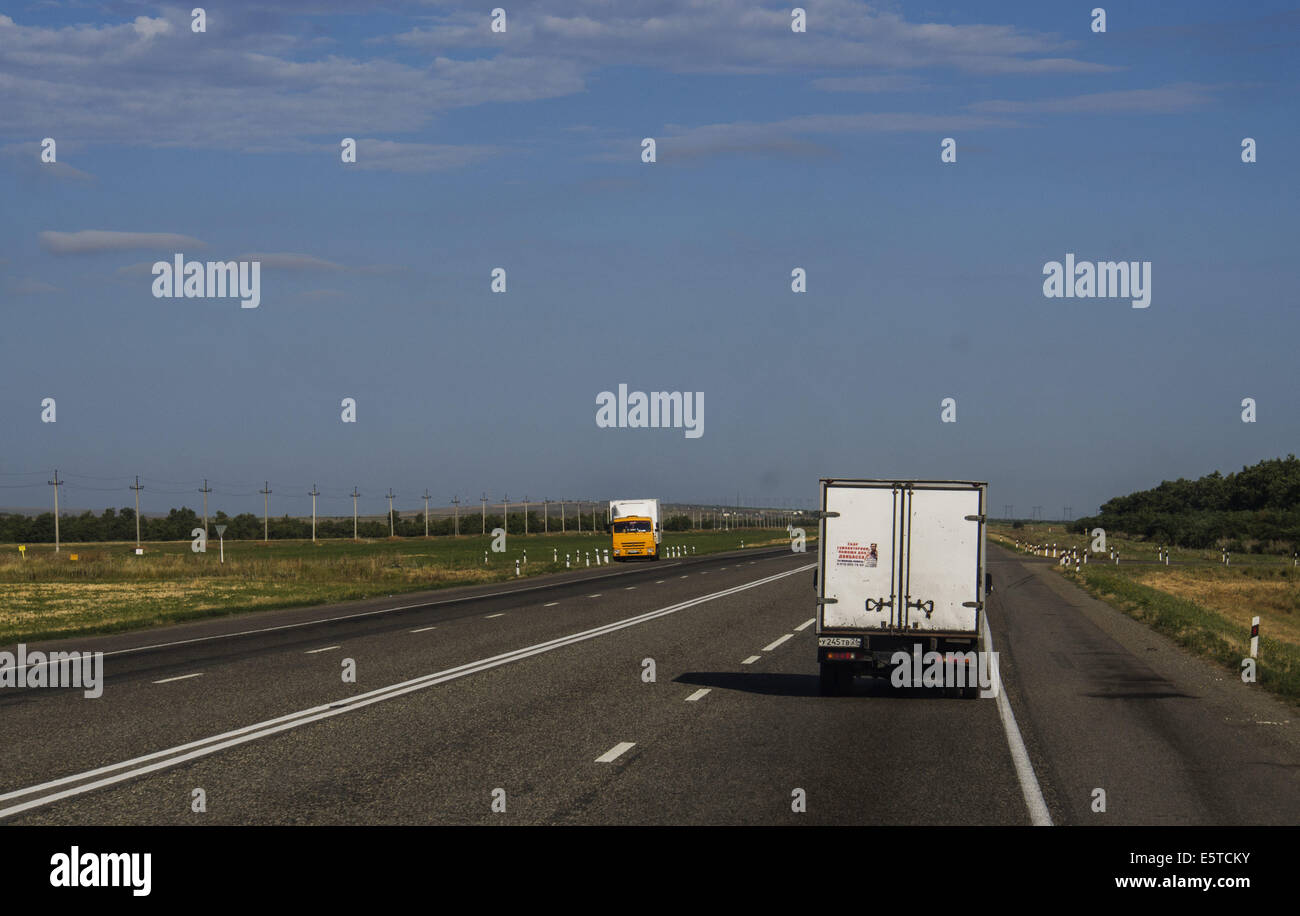July 31, 2014 - M29 highway near Nevinnomyssk, Stavropol Krai, Russia © Igor Golovniov/ZUMA Wire/Alamy Live News Stock Photo