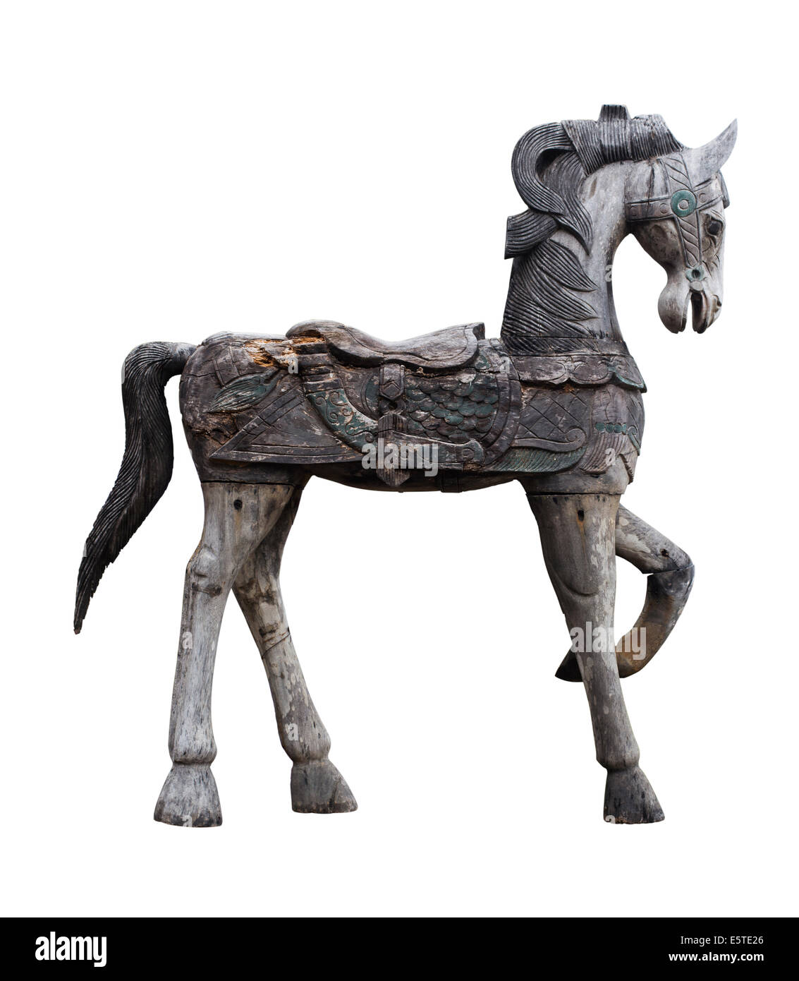 Old wood horse Stock Photo - Alamy
