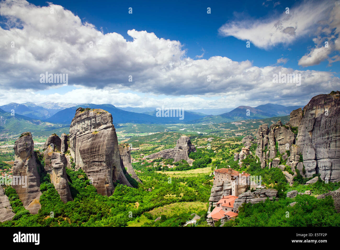 Monastery on top of rock in Meteora, Greece Stock Photo - Alamy