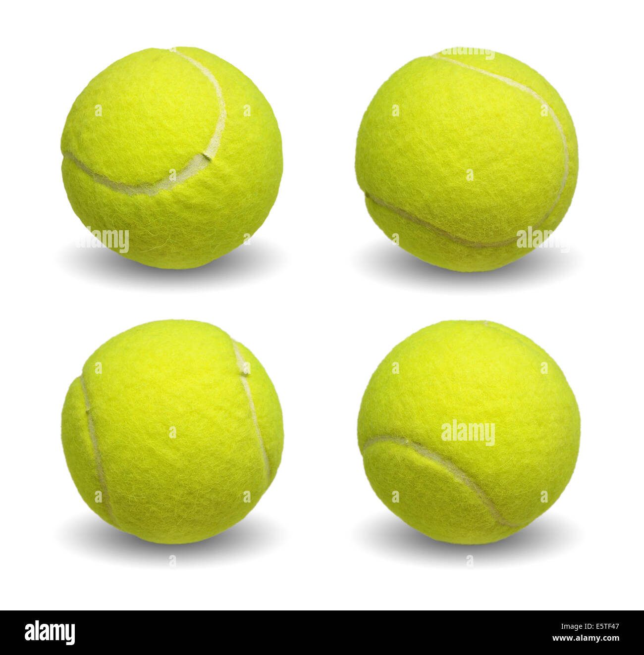 Tennis ball collection isolated on white background Stock Photo