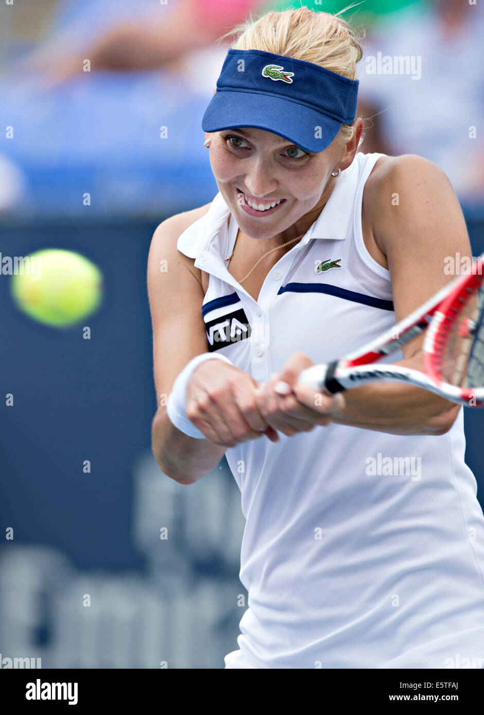 Montreal. 5th Aug, 2014. Russia's Elena Vesnina returns the ball