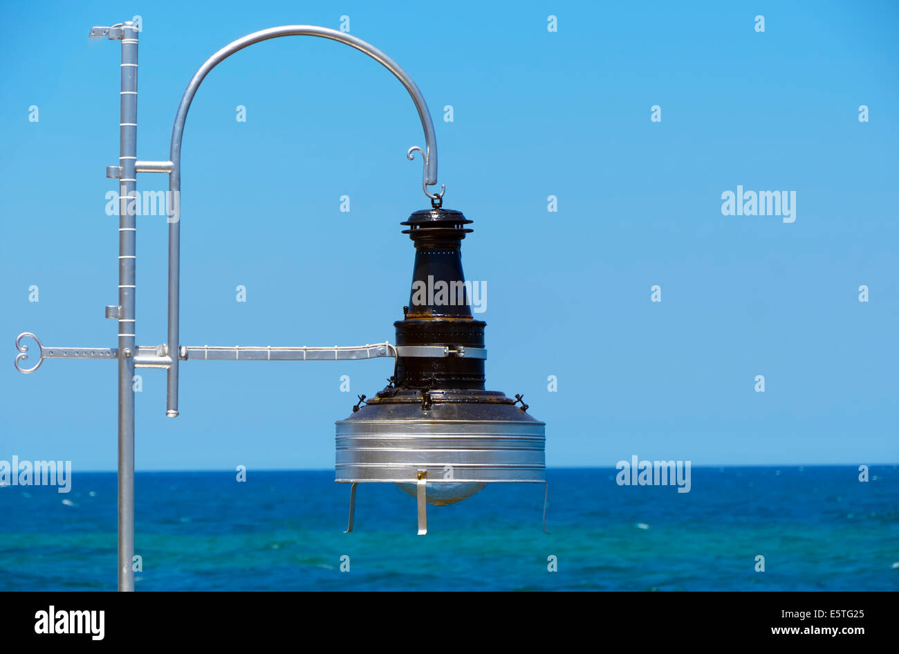 lampara - typical lamp used on boats background of the sky Stock Photo