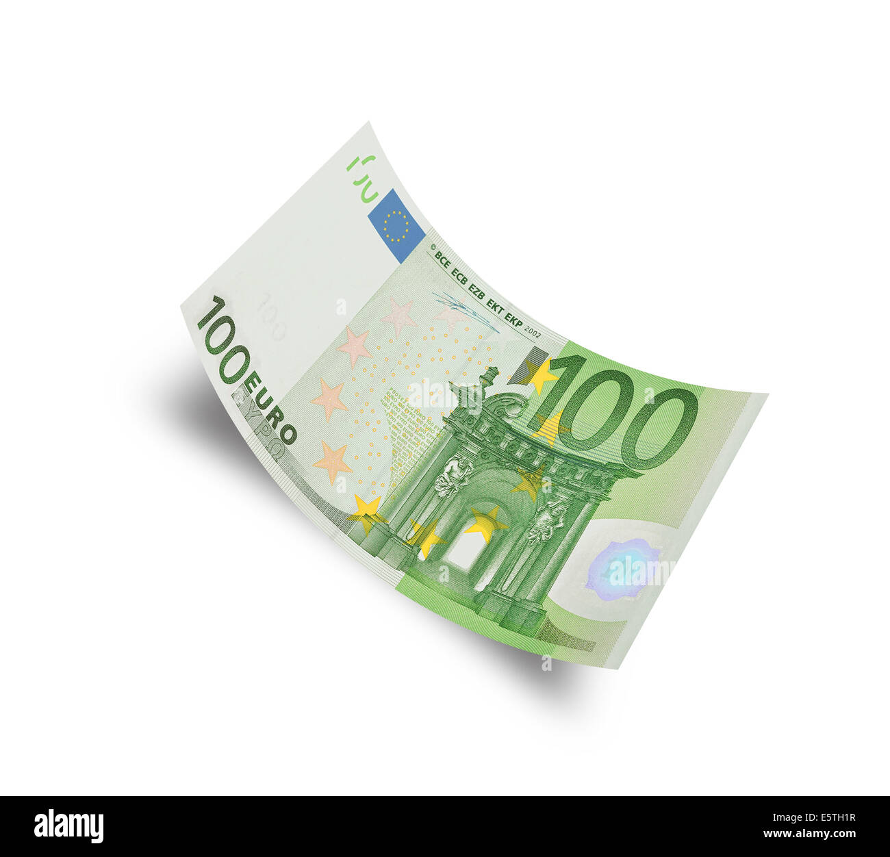 hundred euro banknote on white background Stock Photo