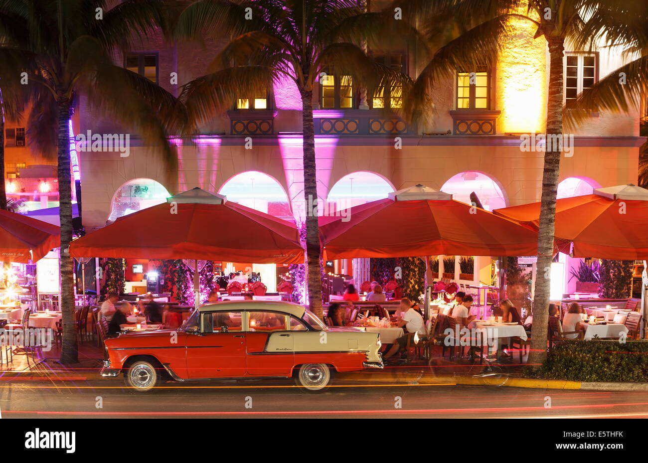 Art Deco District, Ocean Drive, South Beach, Miami Beach, Florida, United States of America, North America Stock Photo