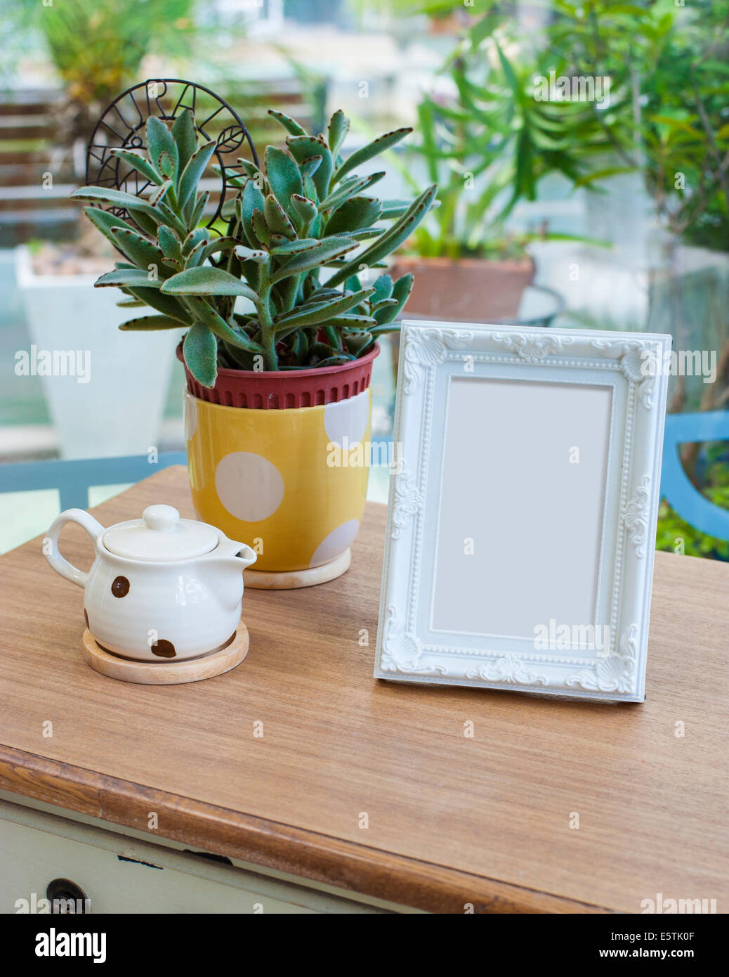 Picture frame on the table Stock Photo Alamy
