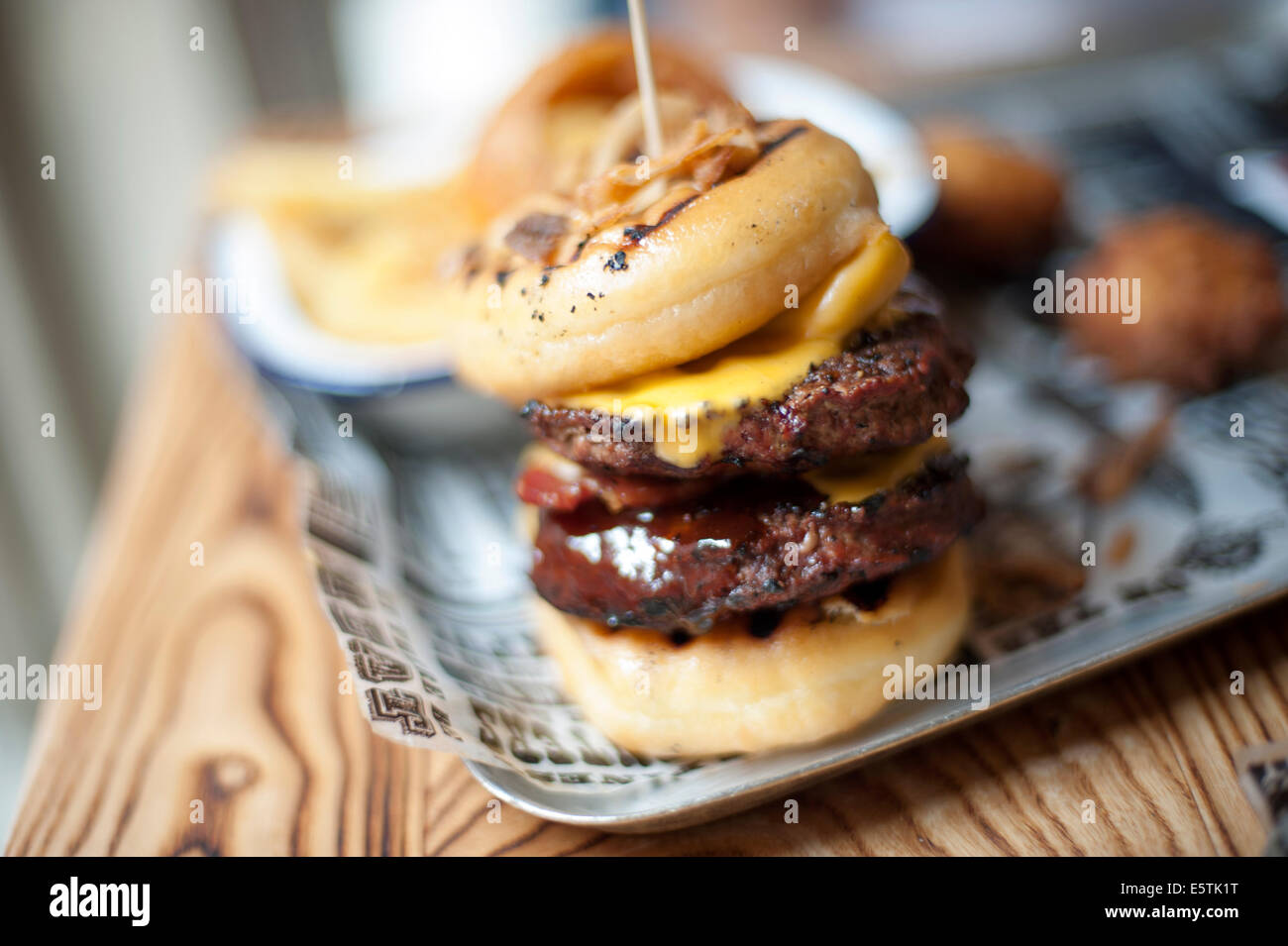Donut Burger Stock Photo