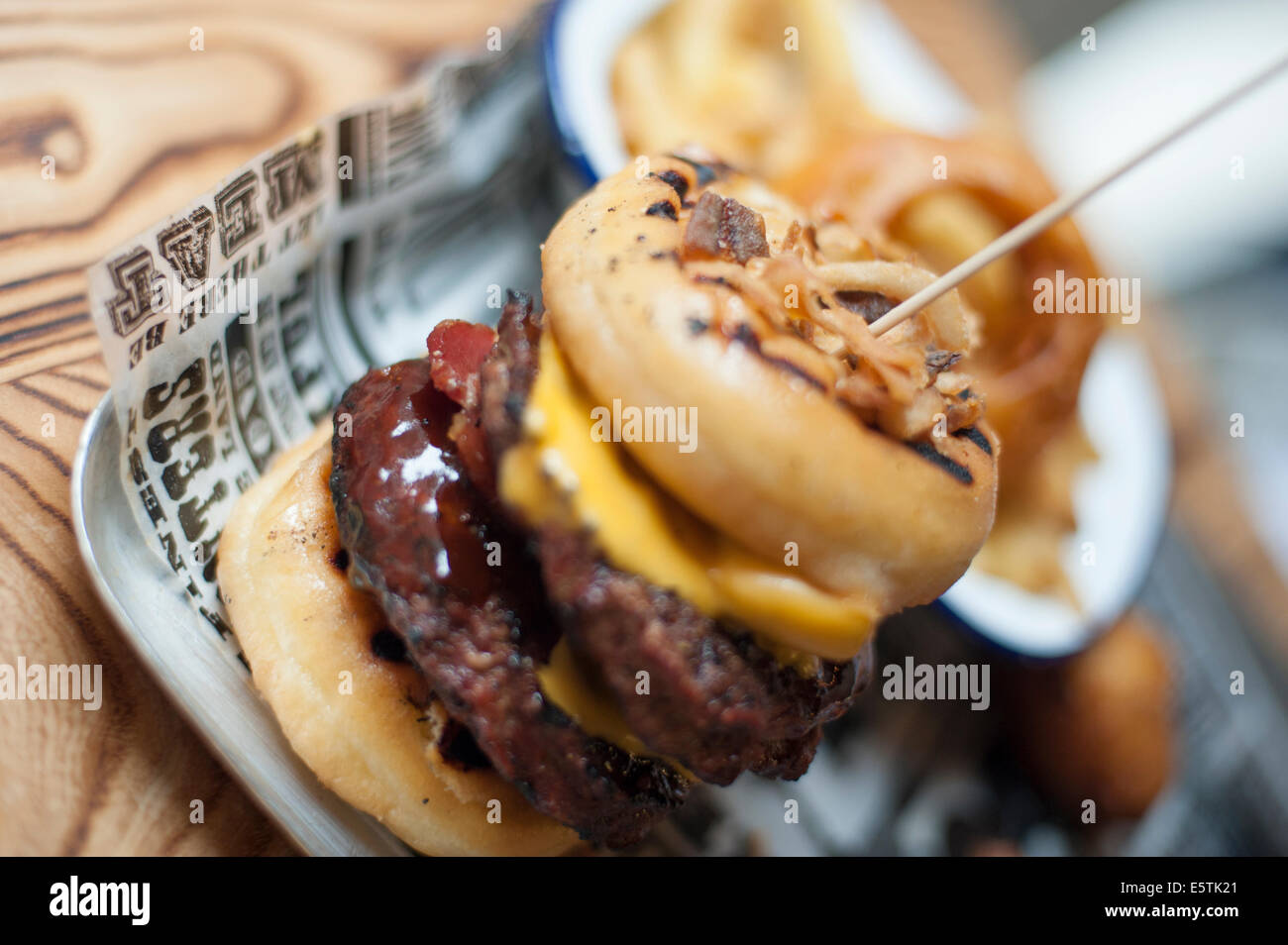 Donut Burger Stock Photo
