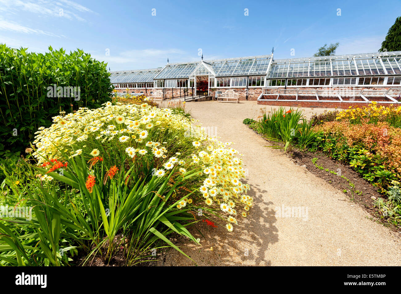 The greenhouse at Helmsley walled garden Stock Photo