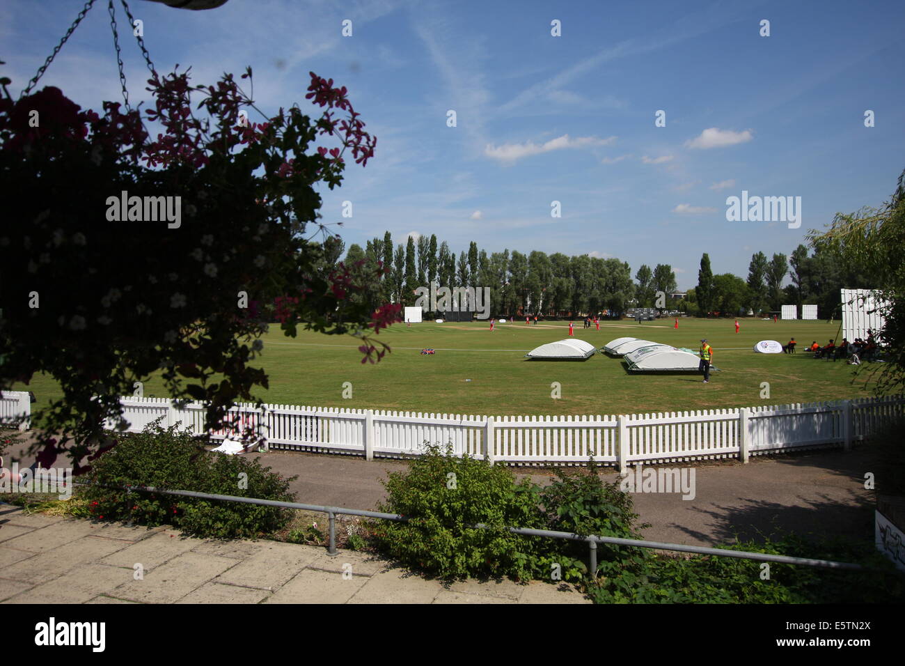 31 July 2014. Colchester Cricket Club in Essex Stock Photo