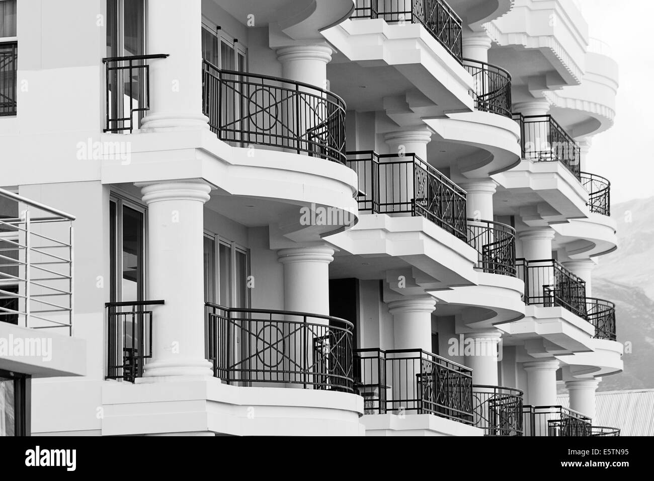 Balcony's of a apartment blocks, Hermanus, South Africa Stock Photo