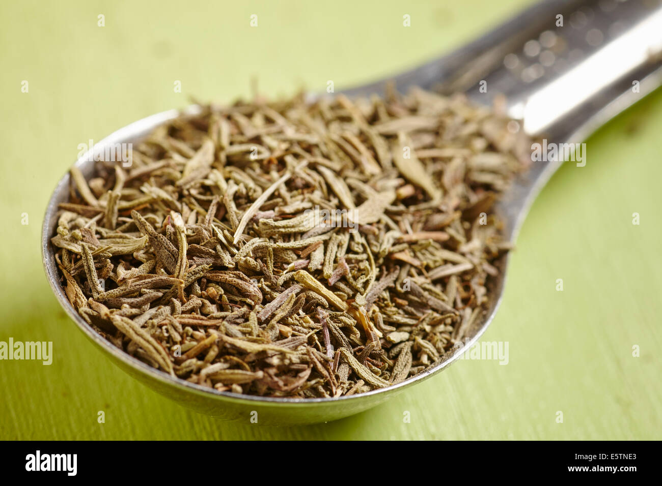 A teaspoon of dried thyme Stock Photo