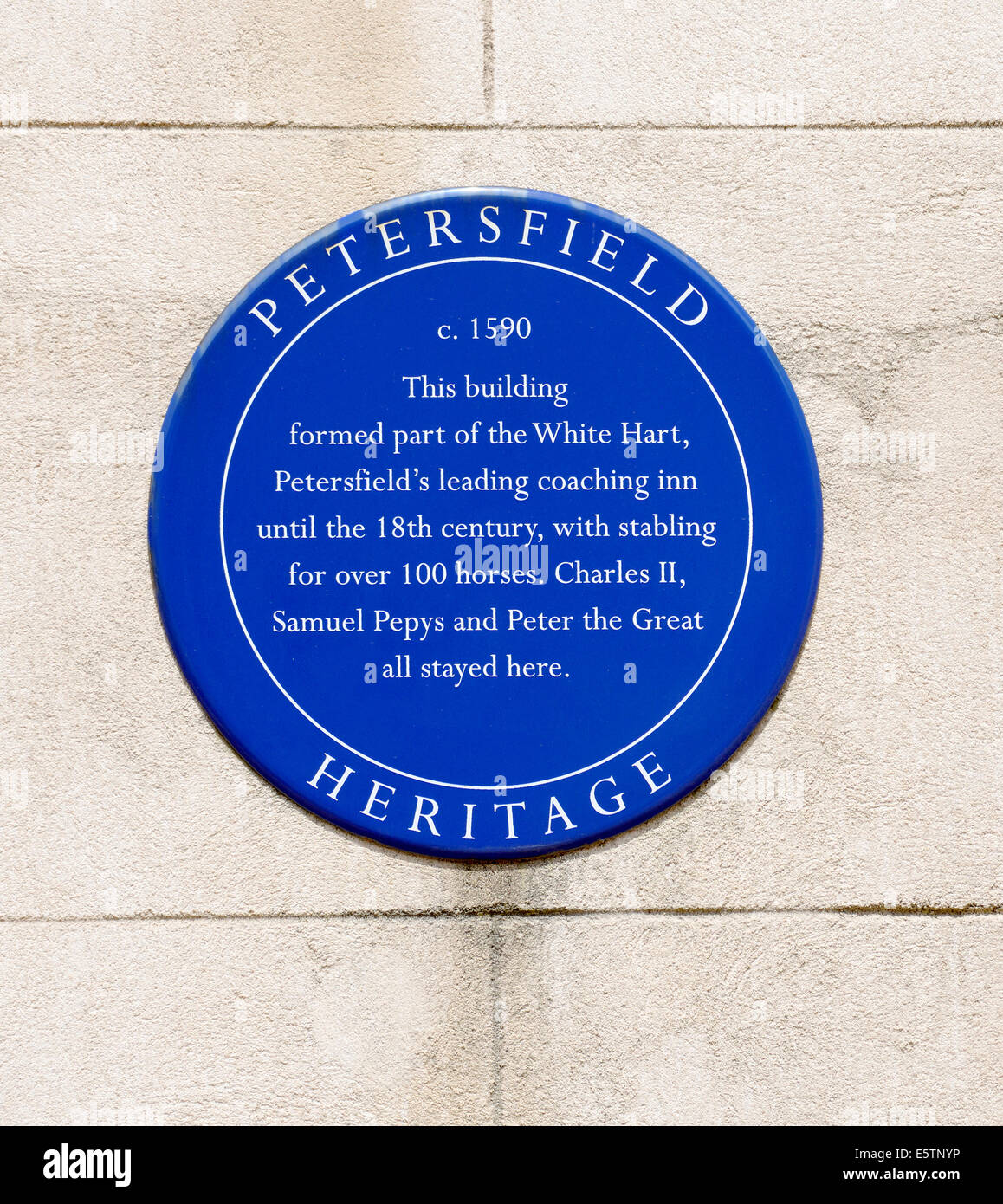 Blue plaque at Winton House, High Street, Petersfield, Hampshire, UK Stock Photo
