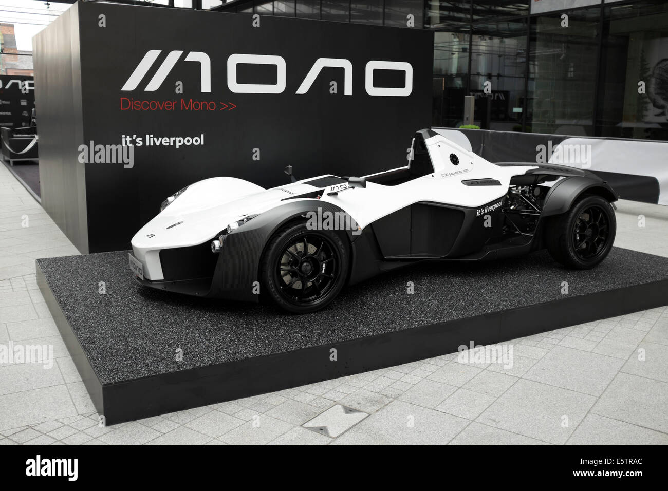 Mono Electric Sports Car Liverpool UK Sleek Fast Stock Photo