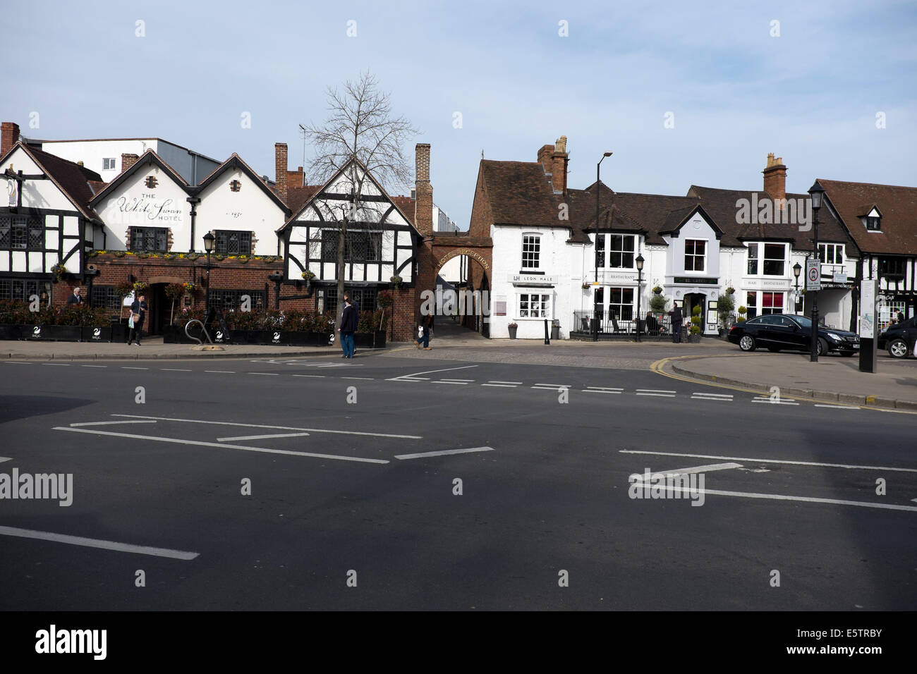 Traditional market town houses old England UK Stock Photo