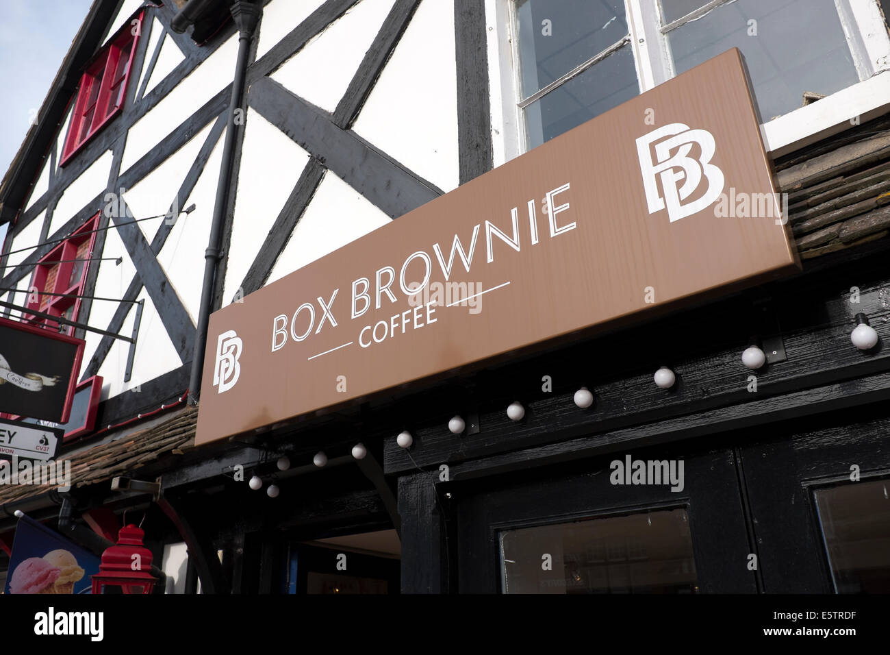 Box Brownie Coffee Shop Sign Traditional Camera Stock Photo Alamy