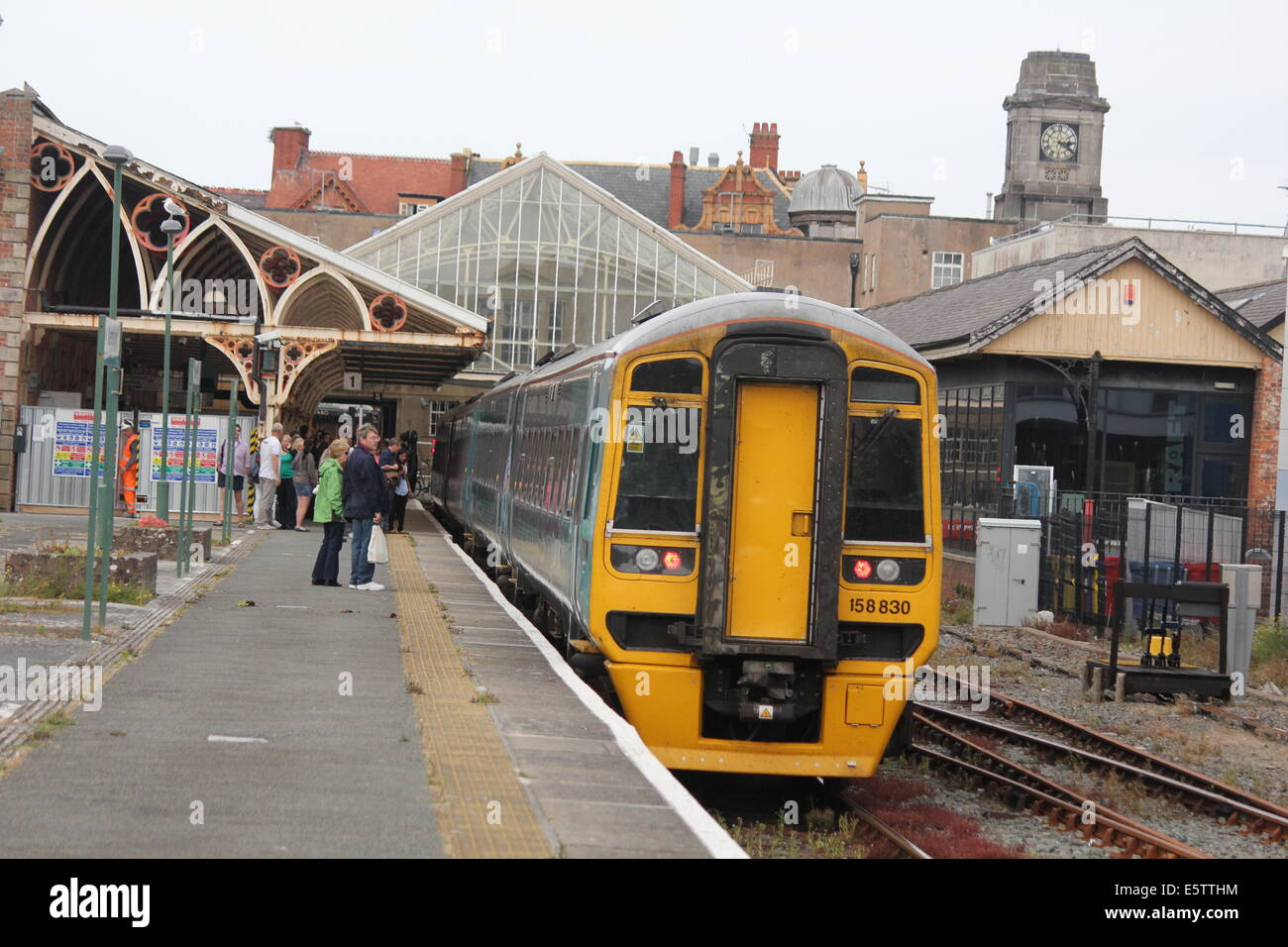 A train stands in Aberystwyth railway station Stock Photo Alamy