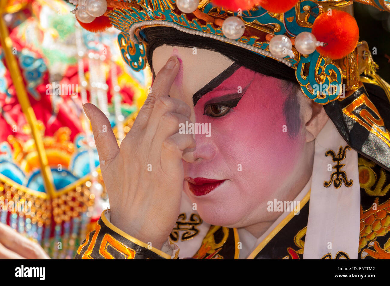 Vancouver Cantonese Opera performer at Dragon Boat festival-Victoria, British Columbia, Canada. Stock Photo