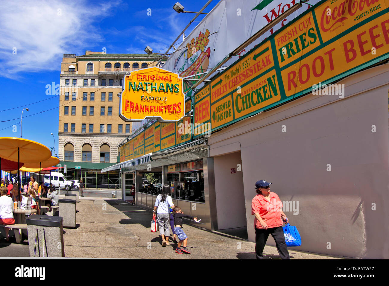 The original Nathans Famous restaurant Coney Island Brooklyn New York