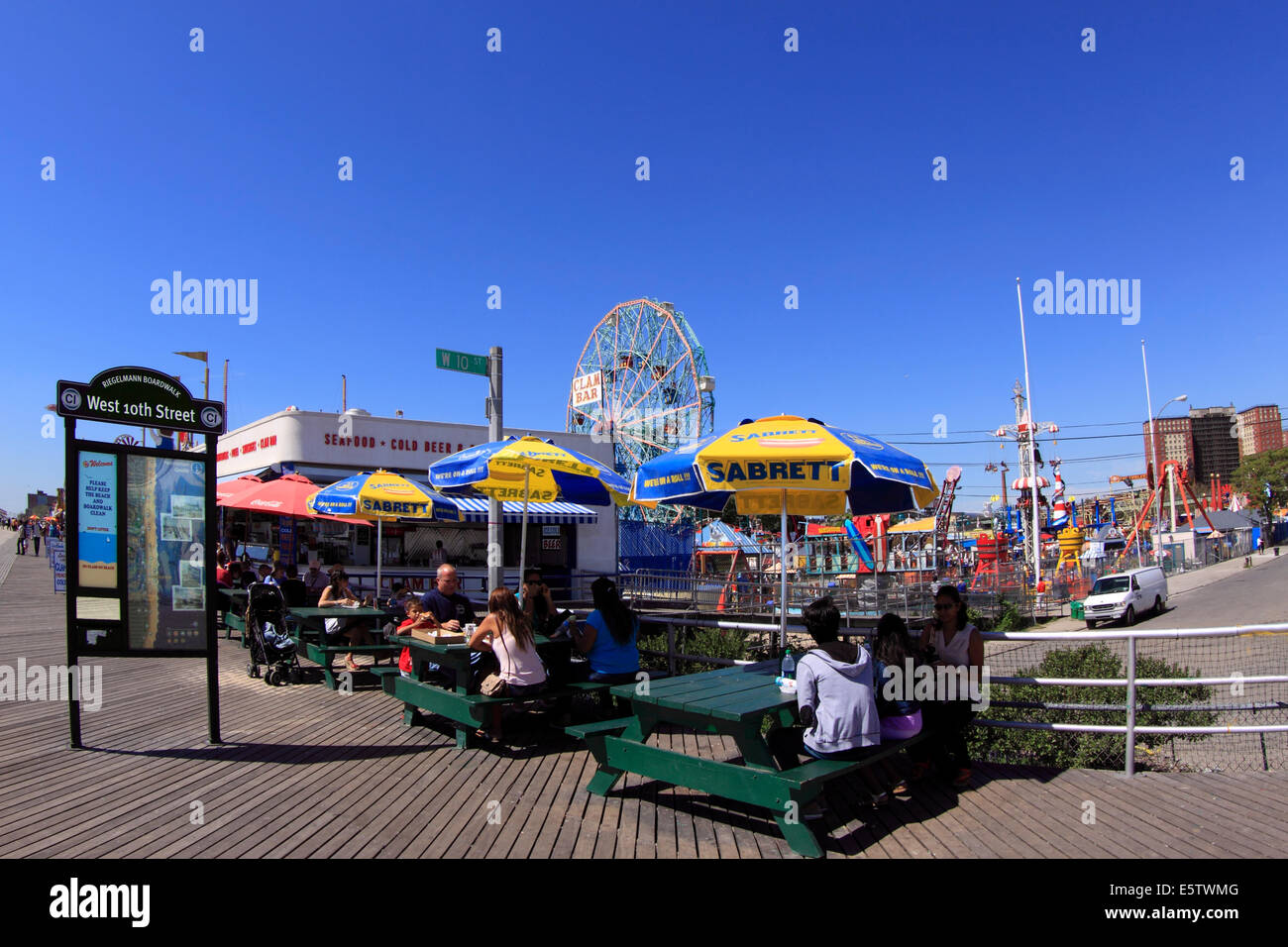 Coney Island boardwalk Brooklyn New York Stock Photo