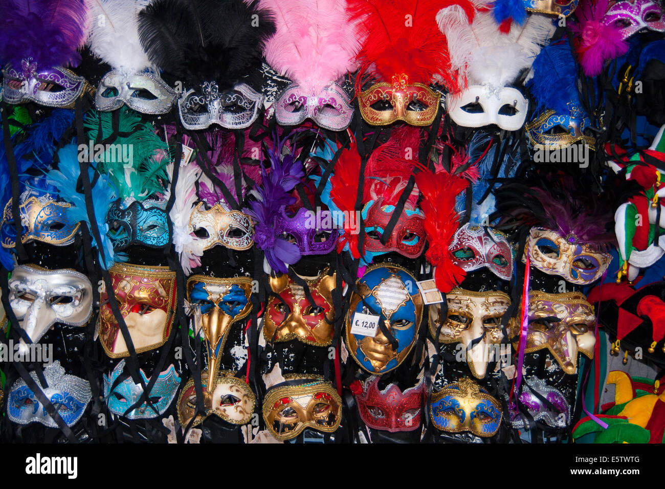 Italy venice souvenir sale carnival masks hires stock photography and
