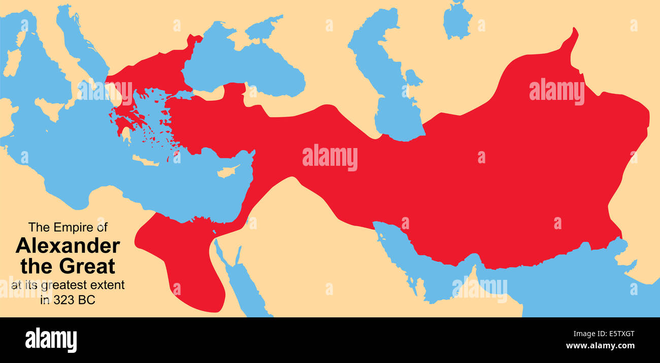 Empire of Alexander the Great as its greatest extent in 323 B.C Stock Photo  - Alamy