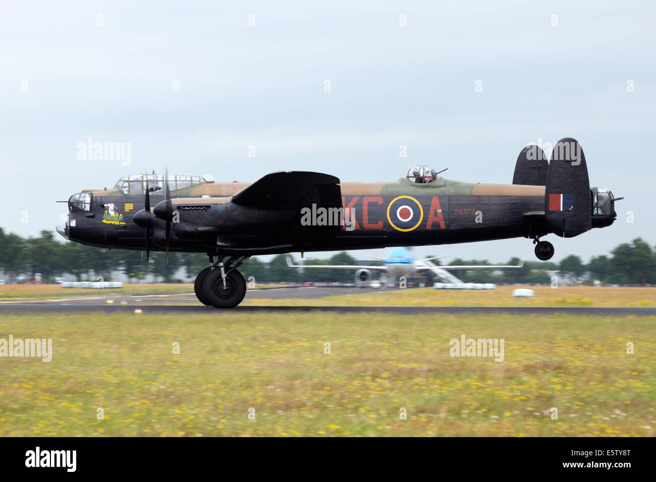 RAF Historical flight Lancaster WW2 plane flying on the Royal Dutch Air Force Open House Stock Photo