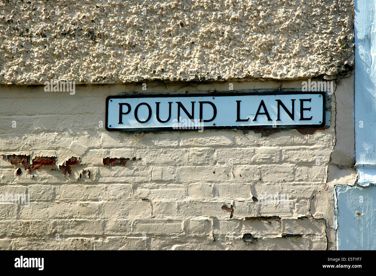 Street sign for Pound Lane, Hadleigh, Suffolk, UK Stock Photo