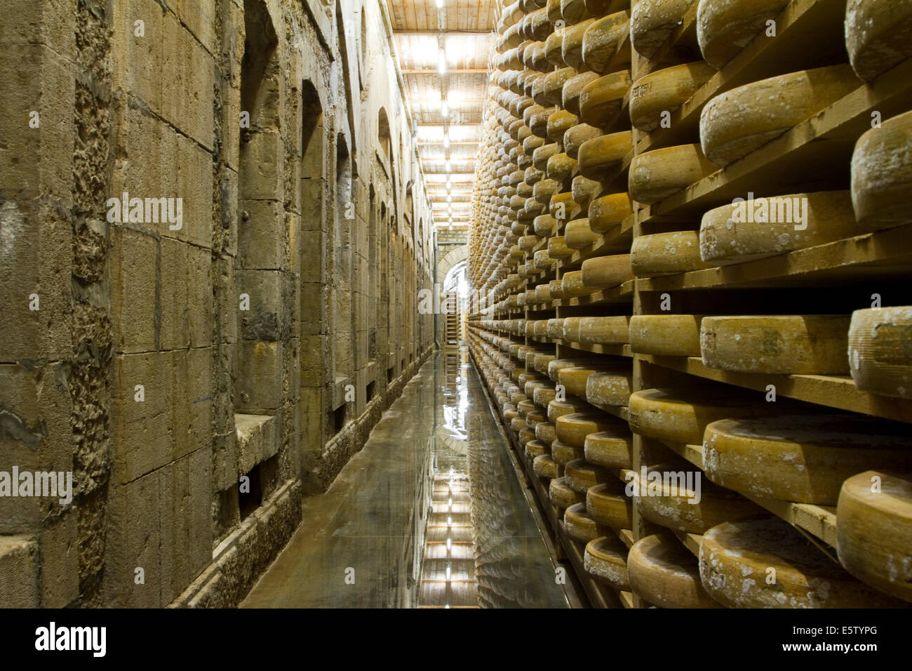 The 19th century military fortress transformed into Comté cheese cellars in Fort Saint Antoine Stock Photo
