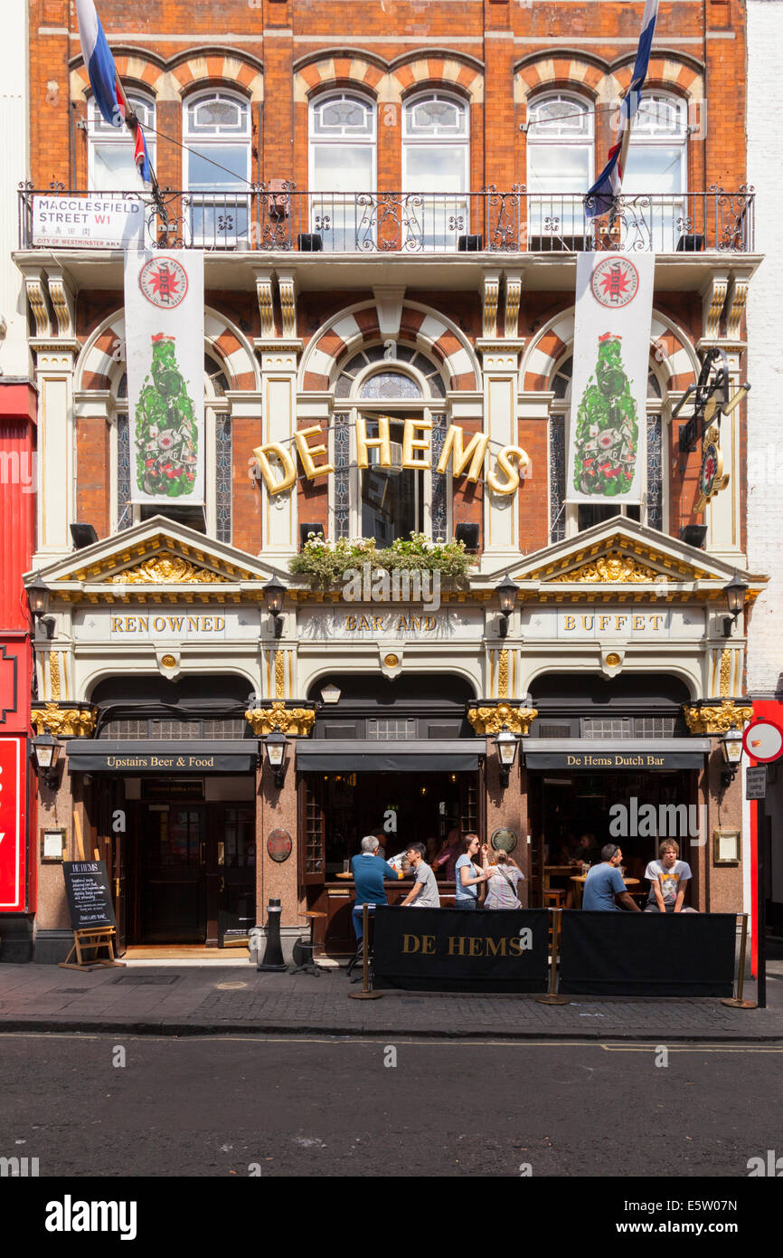 De Hems, a Dutch pub and bar in Macclesfield Street, Soho, London Stock Photo
