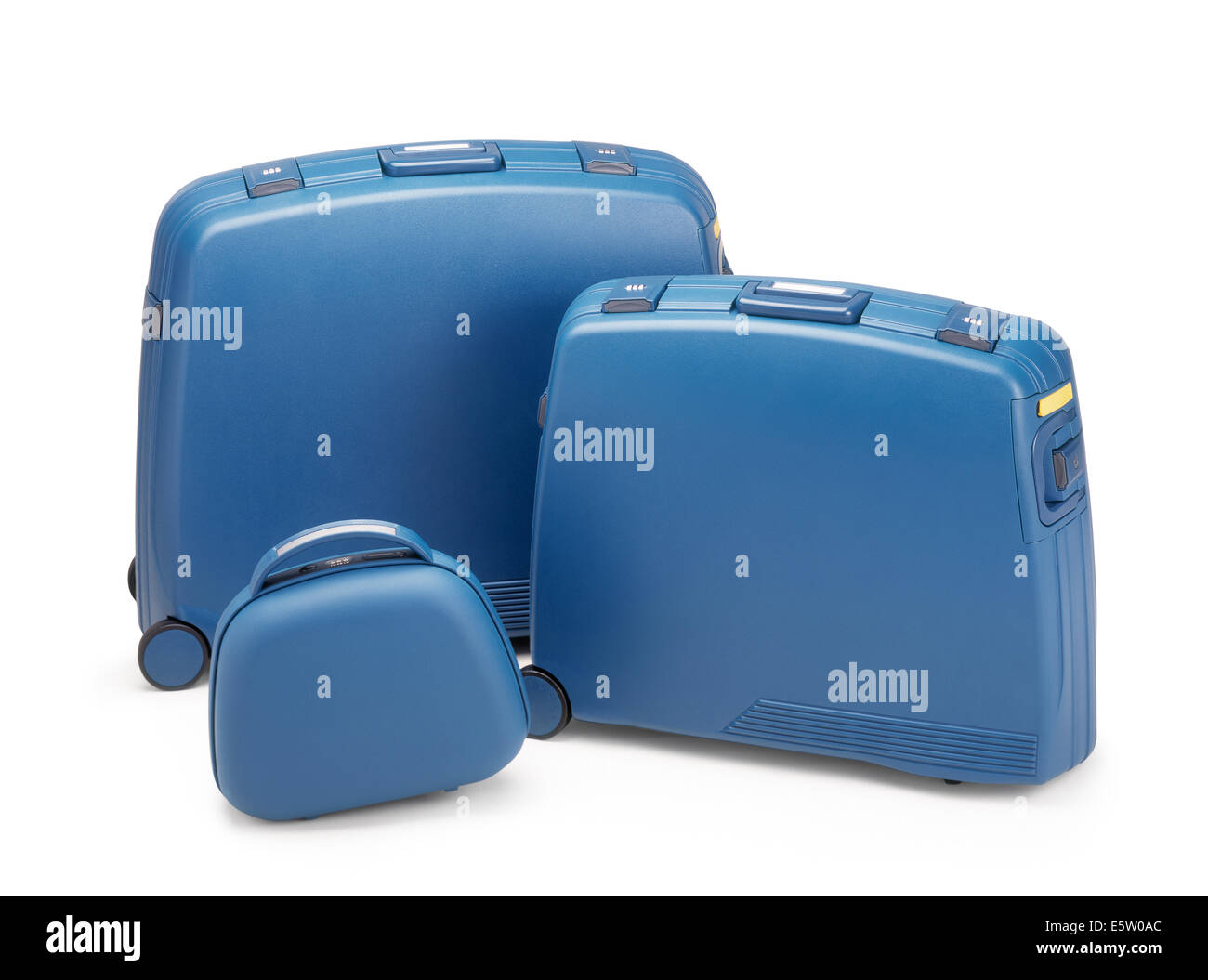 Travel suitcases set on white background.Clipping path Stock Photo