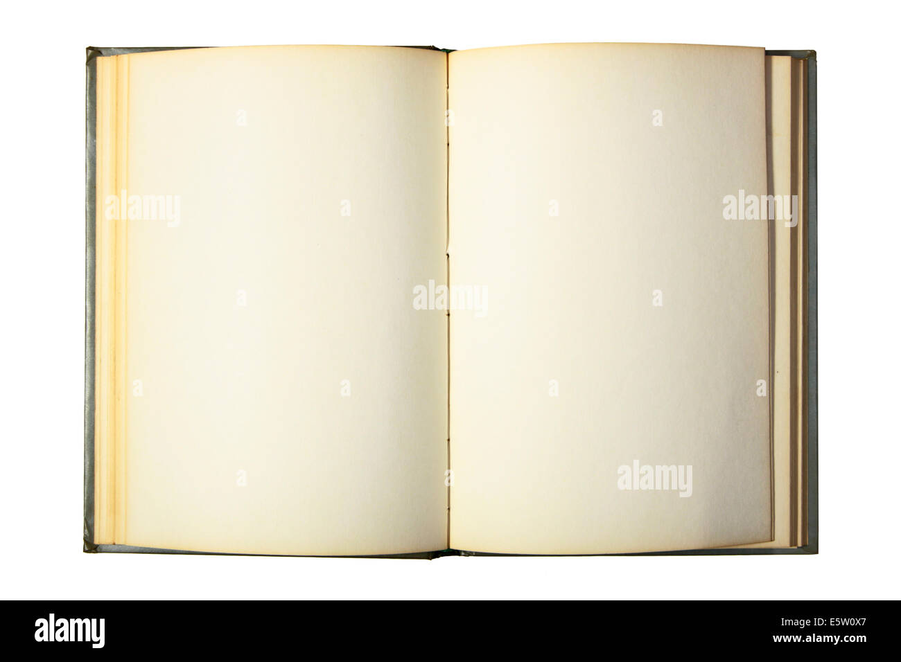 Opened book with blank pages isolated over white background Stock Photo