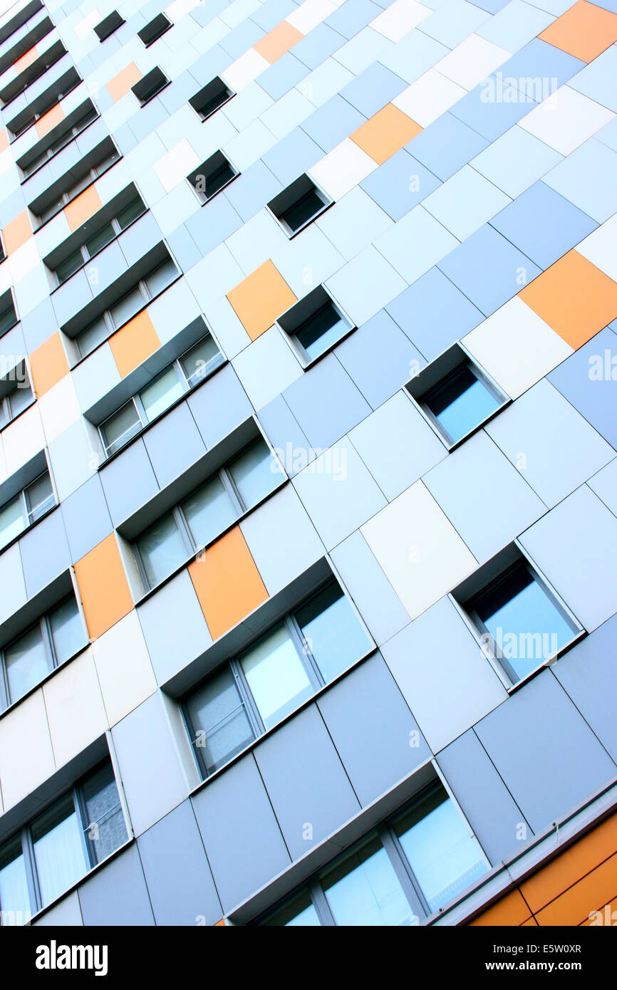 Wall of modern apartment building. Moscow. Russia Stock Photo