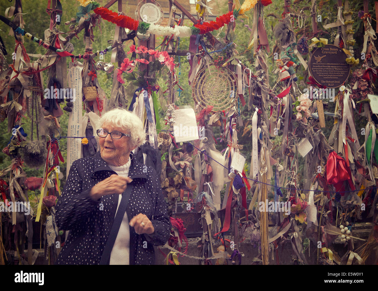 The Cross Bones Graveyard for prostitutes and paupers in Southwark London UK Stock Photo