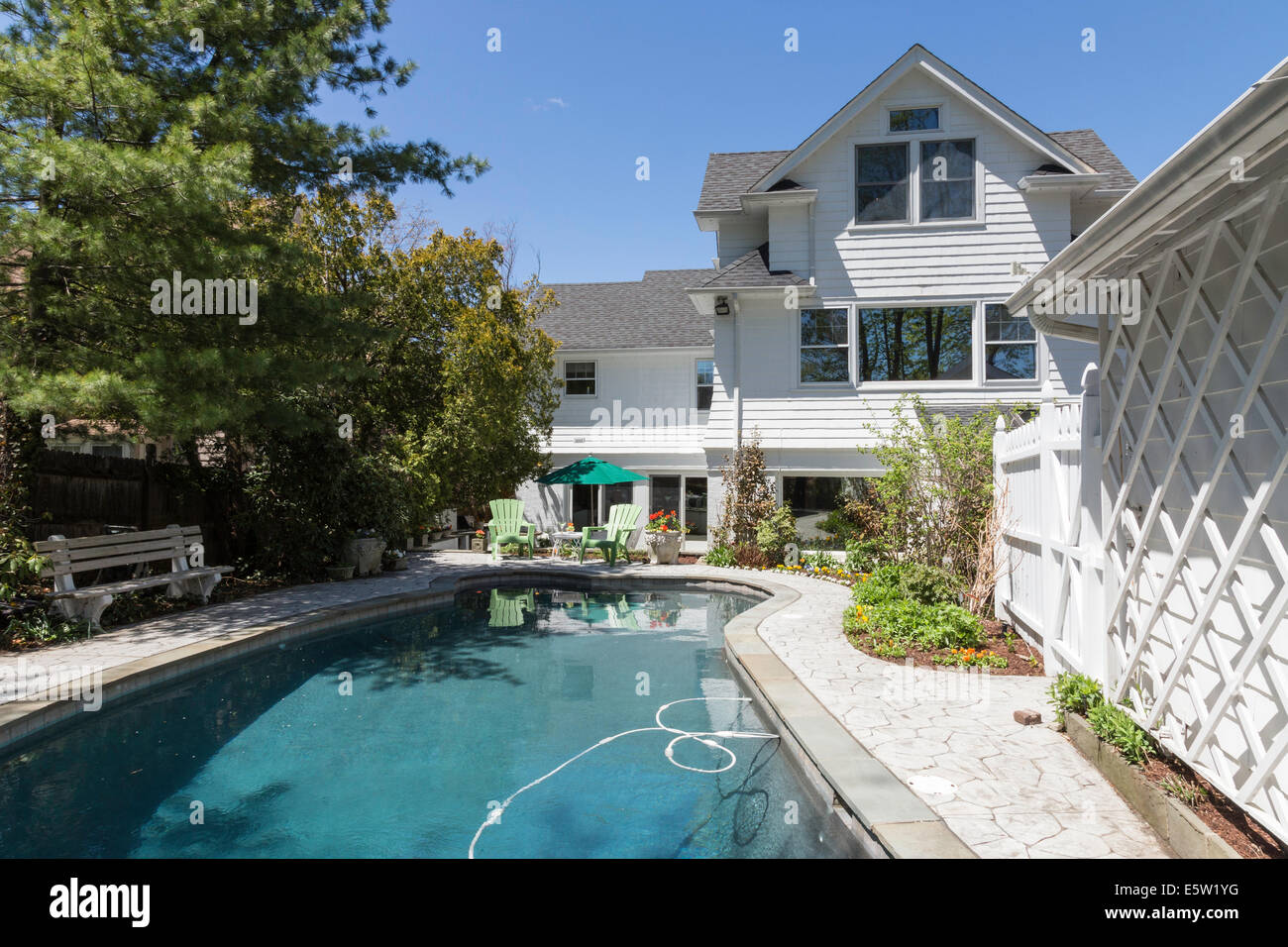 Suburban Showcase House with Private Swimming Pool, USA Stock Photo Alamy
