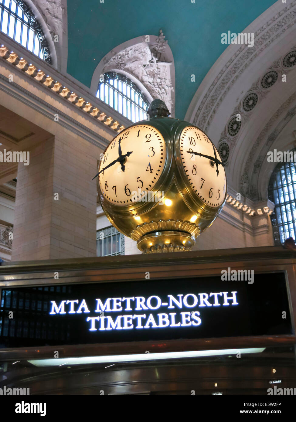 Clock and Information Booth on Grand Central Terminal, NYC, USA Stock Photo