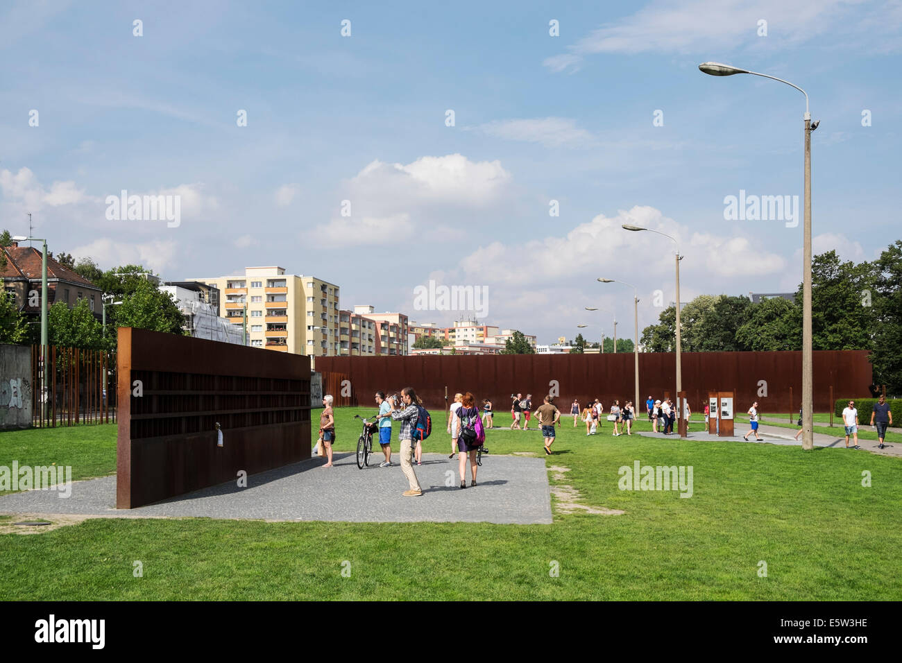 New memorial park at site of Berlin Wall on Bernauer Strasse in Berlin Germany Stock Photo