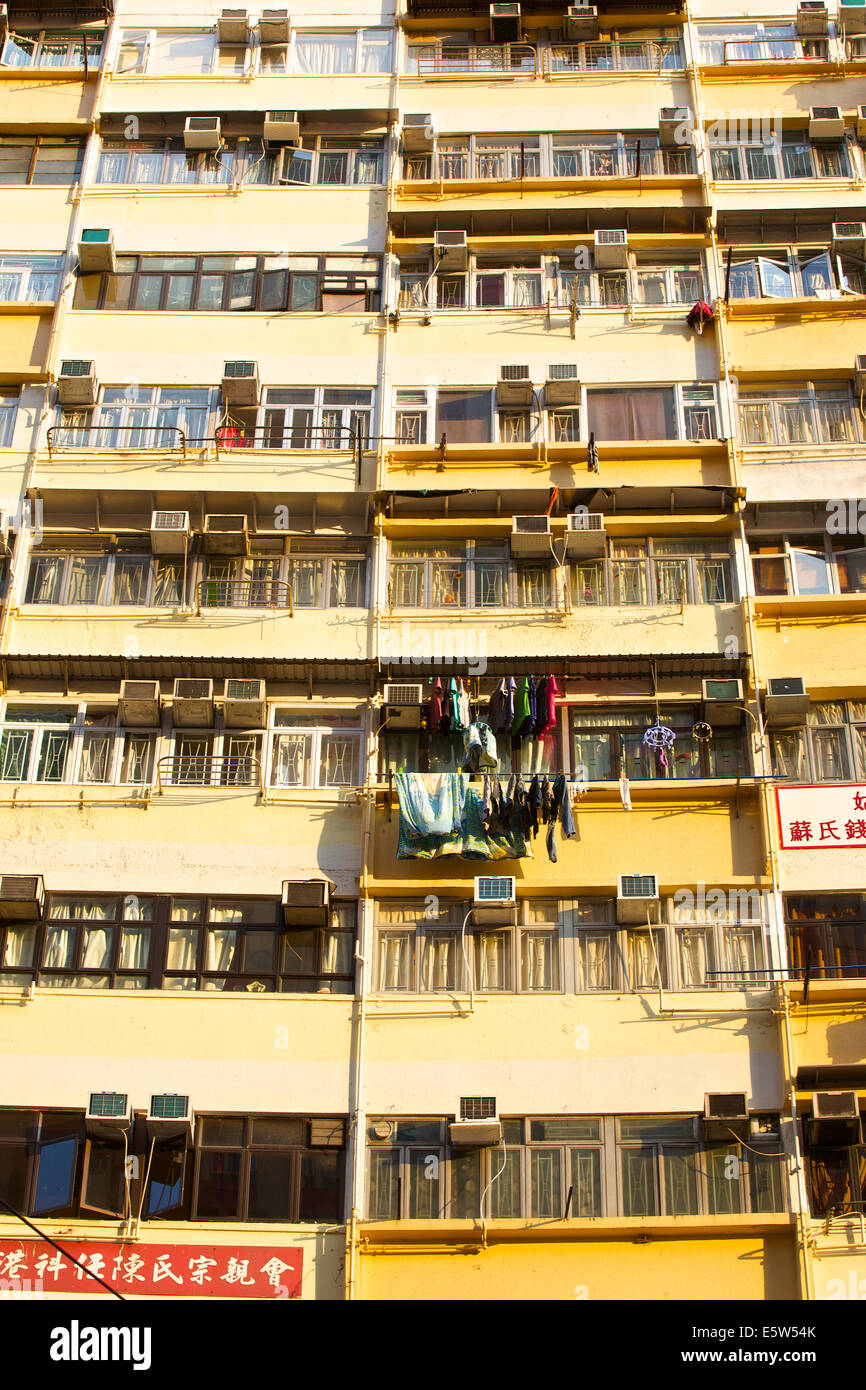 Soulless Apartment Block On Kings Road, Fortress Hill, Hong Kong Stock