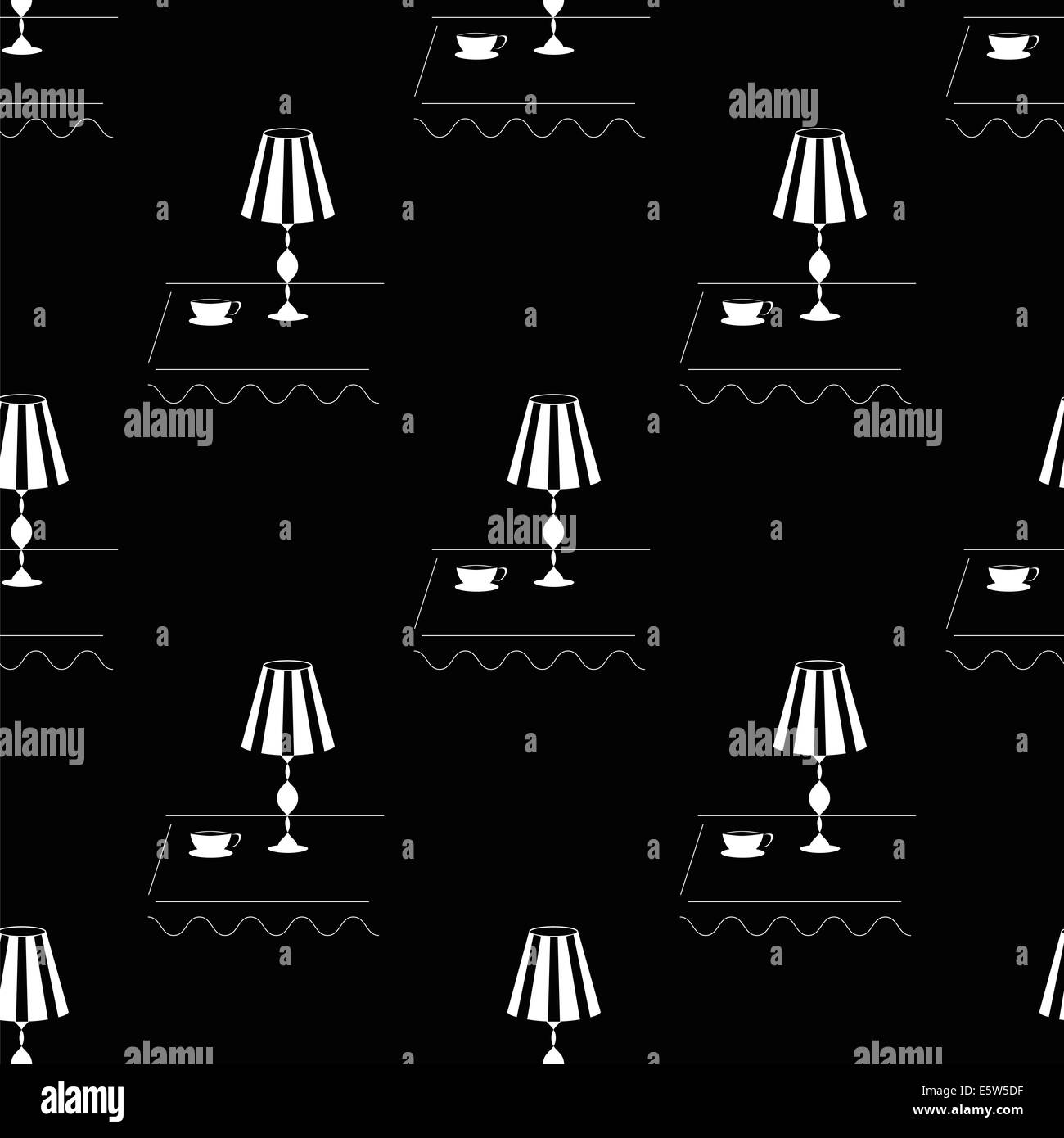 seamless pattern with Cup and lamp on table Stock Photo - Alamy